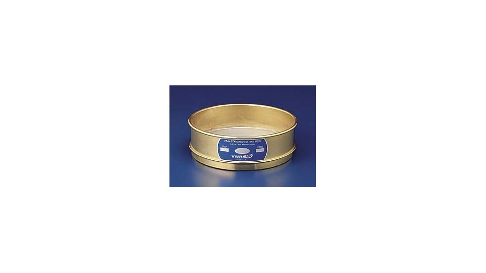 VWR Testing Sieves, 12 Brass Frame, Stainless Steel Wire Cloth 100BS12F Full Height
