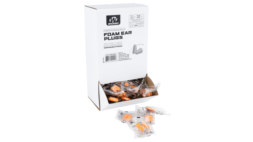 Walkers GWP-SF-FOAMPLUG200BX Foam Ear Plugs 32 DB Earbuds Orange Adult 200 Per