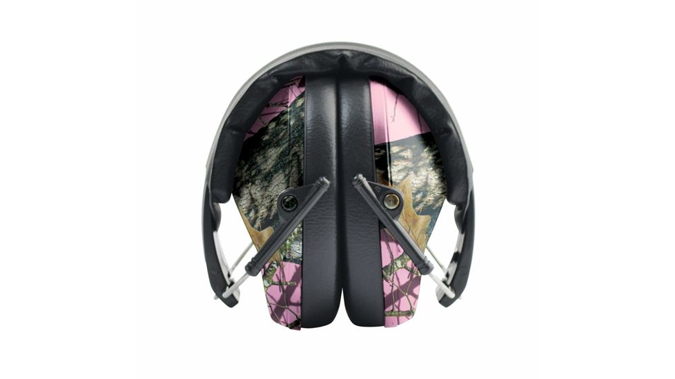 Walkers Pro Low Profile Folding Earmuffs, Pink Mossy Oak Camo, GWP-FPM1-PKMO