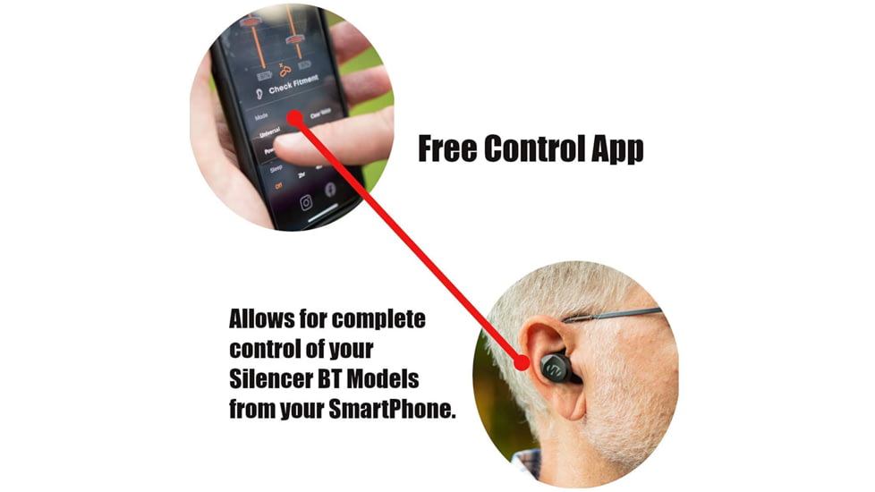 Walkers Silencer BT 2.0 Bluetooth Earbuds, 24 dB NRR, Black, GWP-SLCR2-BT