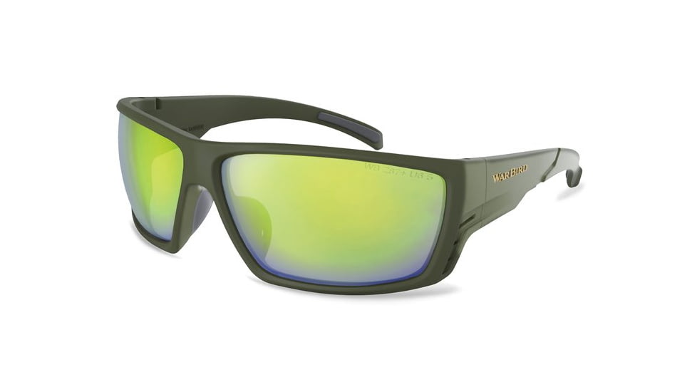 WarBird Fusillade Glasses, Green Frames/Brown Lens/Ice Green Shield, EYFUGRBRIGR