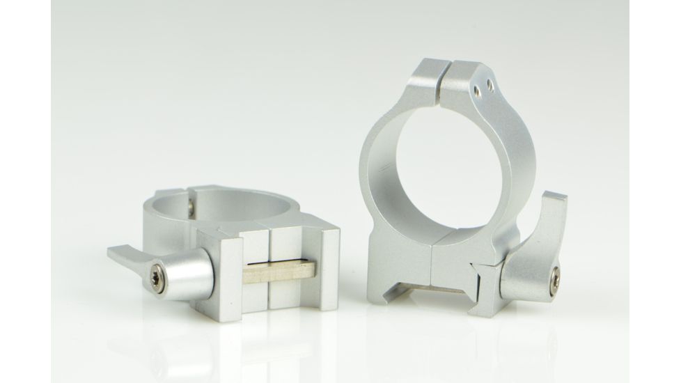 Warne Quick Detach Scope Rings, Medium, 30mm, Silver 214LS