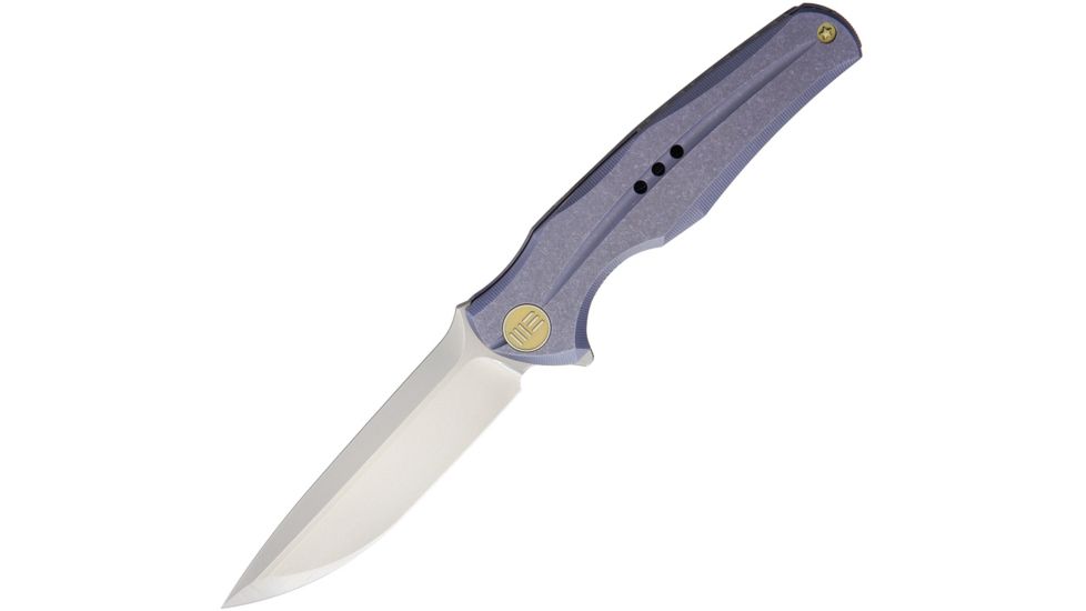 We Knife Co Ltd Framelock Satin Blue Folding Knife,3.75in,S35VN Steel,Standard Edge,Satin,Blue,Titanium Handle WE601M
