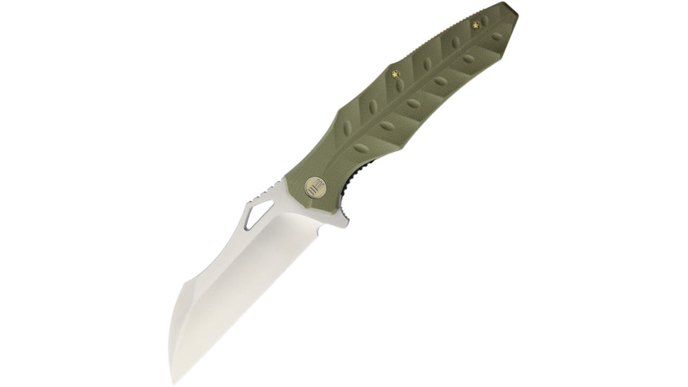 We Knife Co Ltd Green G10 Handle Satin Blade Folding Knife,4in,D2 Tool Steel,Sheepsfoot,Green,G10 Handle WE701B