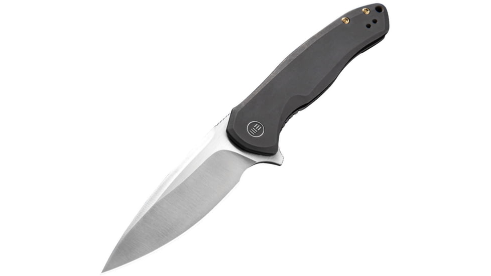 We Knife Co Ltd Kitefin Framelock Black SW Folding Knife, 3.25 satin finish CPM S35VN stainless blade, Black stonewash finish titanium handle, 2001G