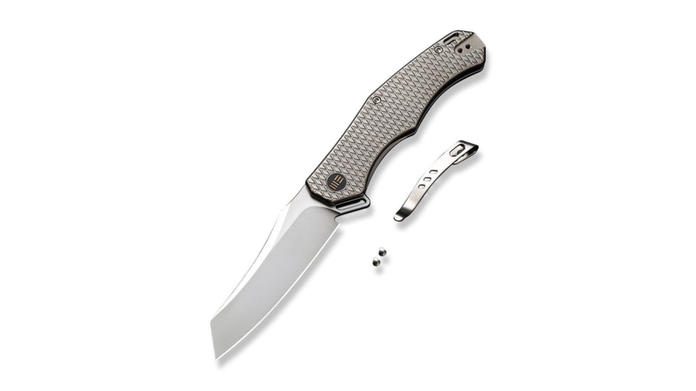 Viking Tactics RekkeR Folding Knife, 3.50in CPM20CV Bead Blasted Blade, Titanium Scales and Bead Blasted Diamond Handle, WE22010G-2