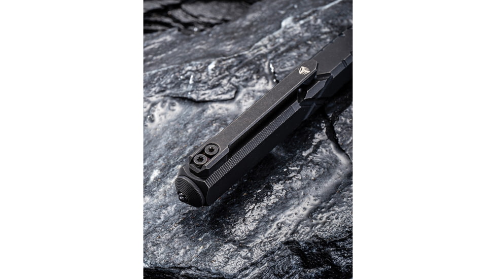 We Knife Co Ltd Tactical Pen, 5in Overall, Pocket Clip, Glass Breaker, Bolt Action Open/Close, Blue Plastic Storage Case, Titanium Construction, Black, Black, TP02D