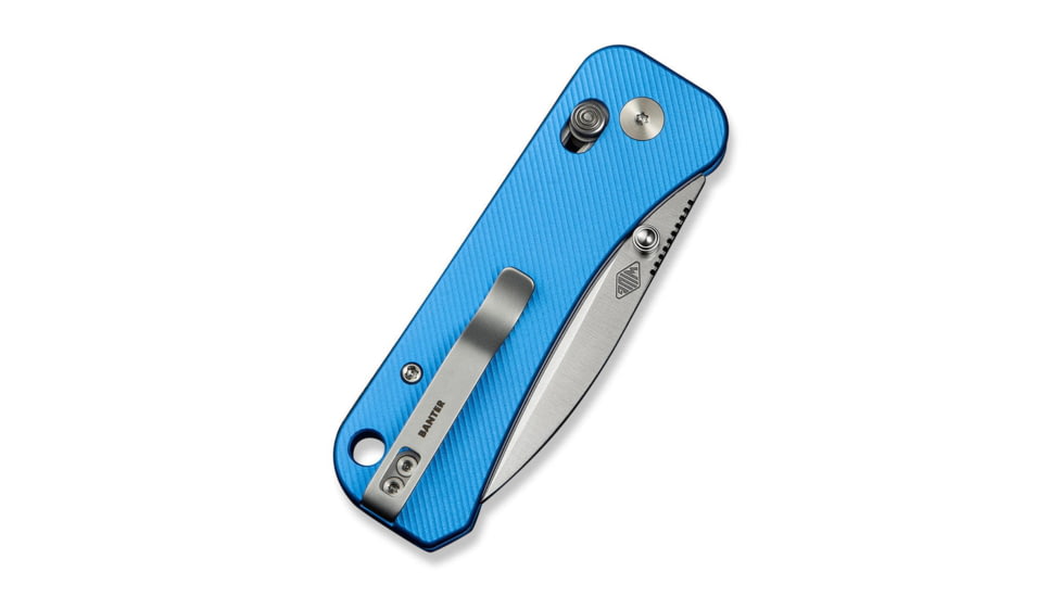 We Knife Co Ltd Banter 2 Folding Knife 2.87 in, CPM S35VN Steel, Satin Drop Point Blade, Aluminum Blue Handle, WE23075-1
