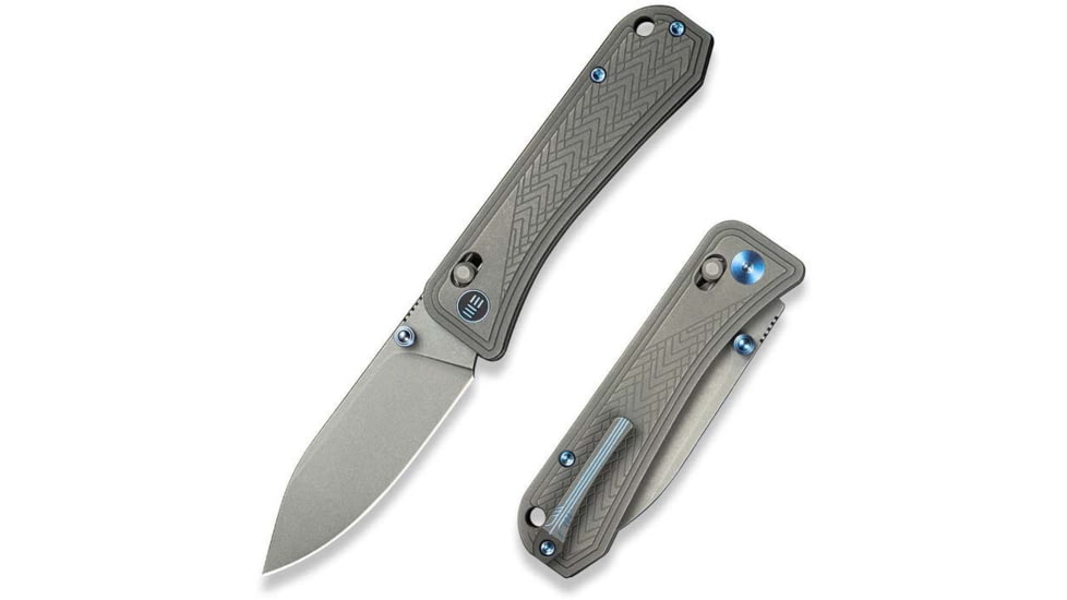 We Knife Co Ltd Weknife Bougie Banter Thumb Stud &amp; Crossbar Lock Knife Upscale Art Deco Styling On Gray Titanium Handle 2.91inch Gray Stonewashed Cpm S45vn Blade We24009-2 - WE24009-2