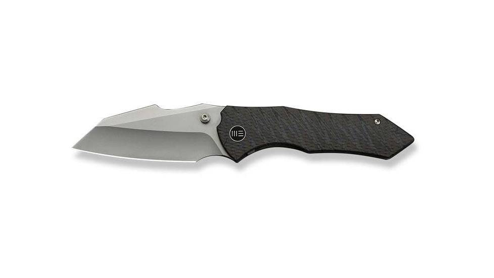 We Knife Co Ltd Weknife High-fin Xl Thumb Stud Knife Diamond &amp; Tiger Stripe Patterned Flamed Titanium Handle 3.48inch Polished Bead Blasted Cpm 20cv Blade We24010-4 - WE24010-4