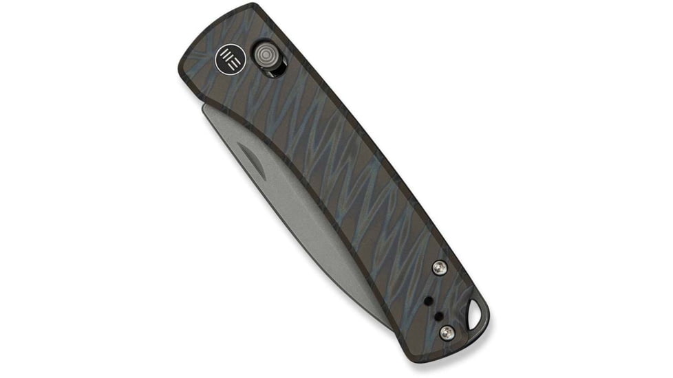 We Knife Co Ltd Weknife Nightblade Crossbar Lock Knife Tiger Stripe Pattern Flamed Titanium Handle 2.98inch Gray Stonewashed Cpm 20cv Blade We22046-3 - WE22046-3