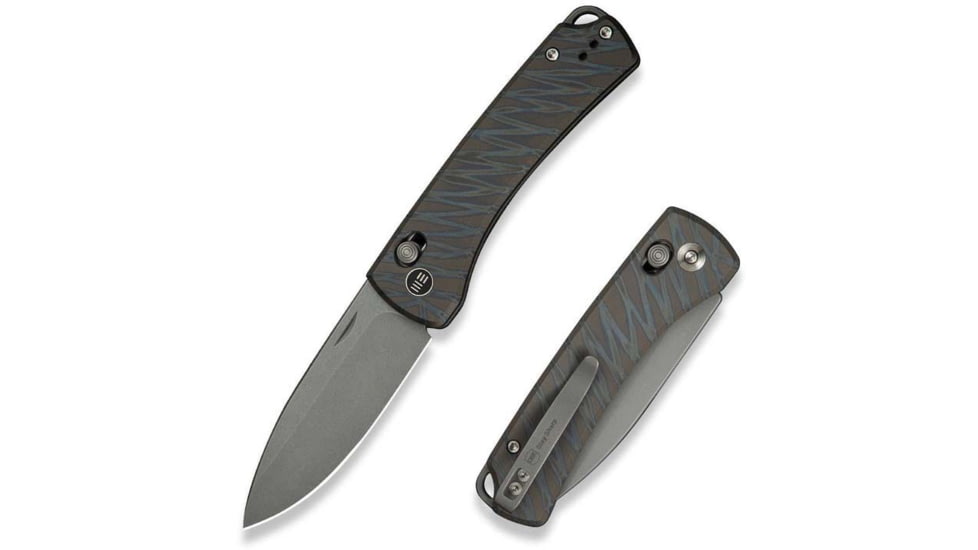 We Knife Co Ltd Weknife Nightblade Crossbar Lock Knife Tiger Stripe Pattern Flamed Titanium Handle 2.98inch Gray Stonewashed Cpm 20cv Blade We22046-3 - WE22046-3
