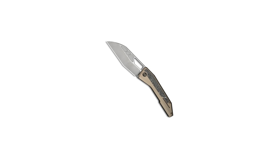 We Knife Co. WE Knife Co. Inceptus Frame Lock Knife Champagne Ti + Al Foil CF 3.6" Satin, Gray, Bohler M390, adult, BHQ-230712