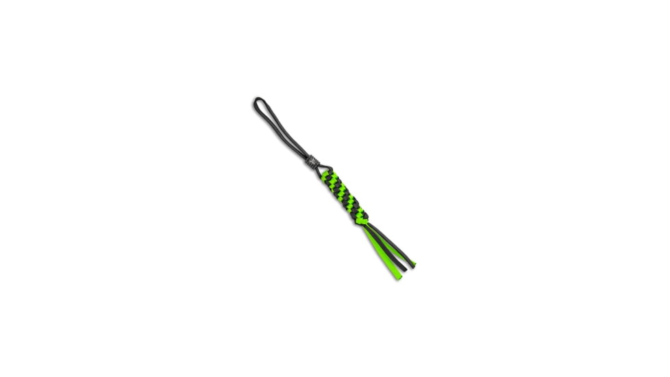 We Knife Co Ltd Tied Paracord Lanyard, Black/Green, 5.25 inch, BHQ-112163