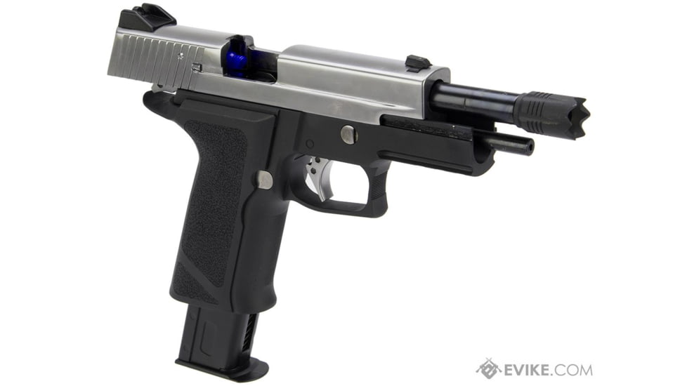 WE-Tech P-VIRUS Airsoft GBB Pistol, Pistol Only, Black/Silver, WE-F006-PV- Box