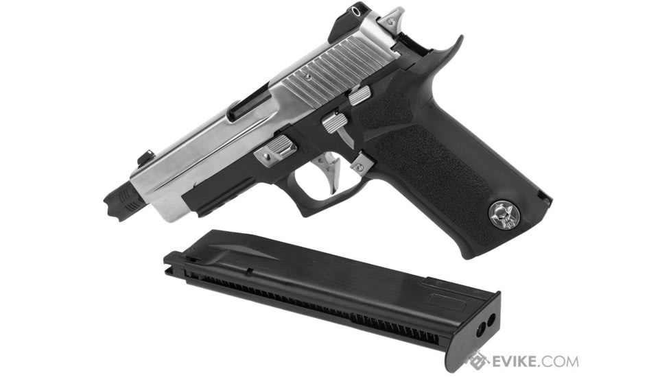 WE-Tech P-VIRUS Airsoft GBB Pistol, Pistol Only, Black/Silver, WE-F006-PV- Box