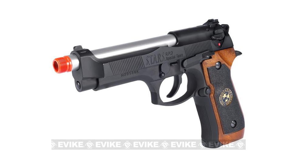 WE-Tech Samurai Edge Biohazard ATV2 M9 Airsoft Gas Blowback Semi-Auto/Full Auto Pistol, Black, WE-M92SPS-ATV2-BK