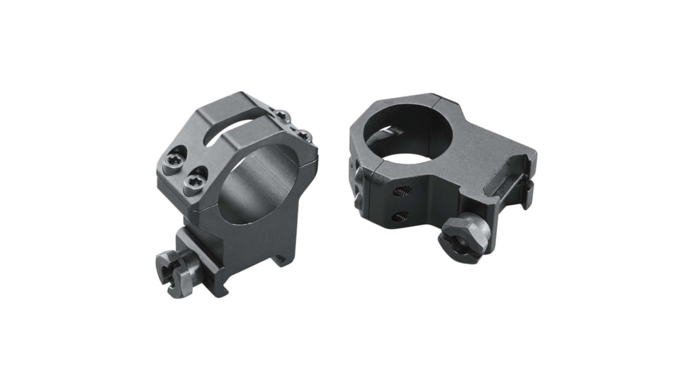Weaver 1in Four Hole Skeleton Rifle Scope Rings, 2X High, Matte Black - 48363