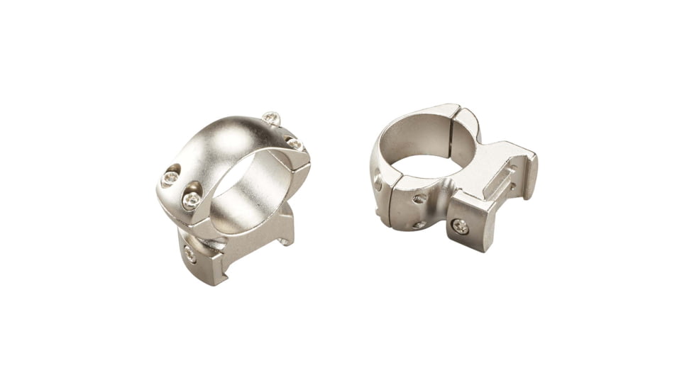 Weaver Cross Lock Rifle Scope Rings, 1in, High, Silver 49322