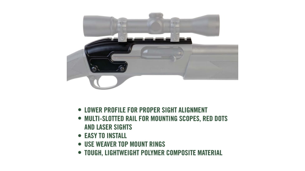 Weaver No Gunsmith Shotgun Saddle Mount, Black - Remington 870, 1100, 1187 - 48340