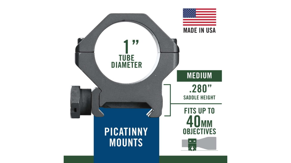 Weaver Tactical Four Hole Picatinny X-High 1in., Black Matte 99513