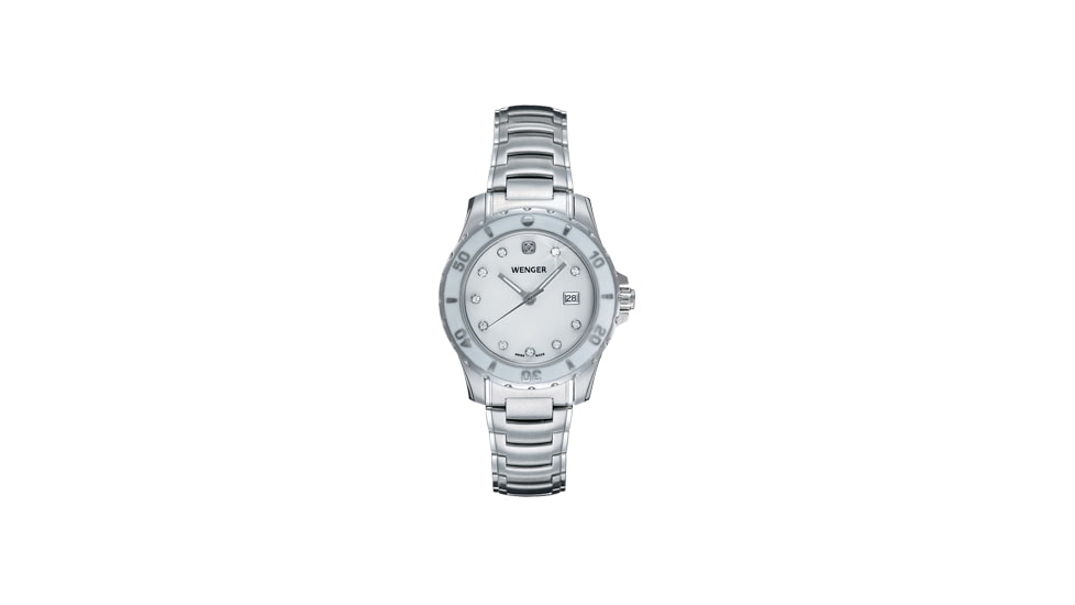 Wenger Ladies Sport Swiss Watch w/ white Mother of Pearl dial, with crystals bracelet 70388