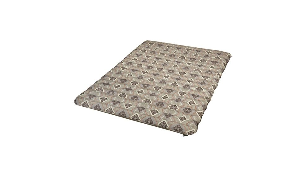 Wenzel 4in Double Neverflat Fabric Air Pad, Brown Geo, 74.5 in x 55 in x 4 in, 8301618