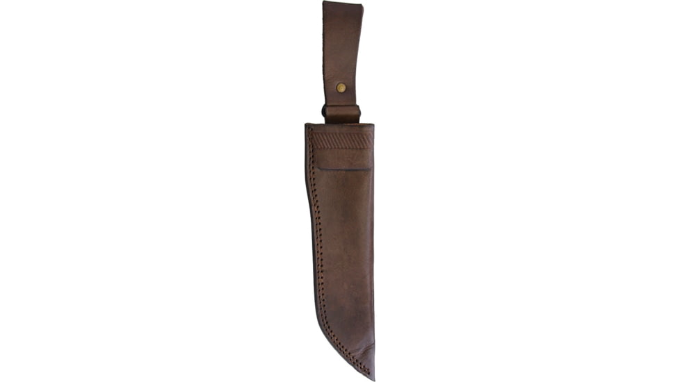 Westmark Seax Rosewood/Stag Knife, 13.5in Overall, 8.5in Satin SS Blade, Brass Guard, Rosewood And Stag Bone Handle, Brown Leather Sheath, WM014 / SM1077