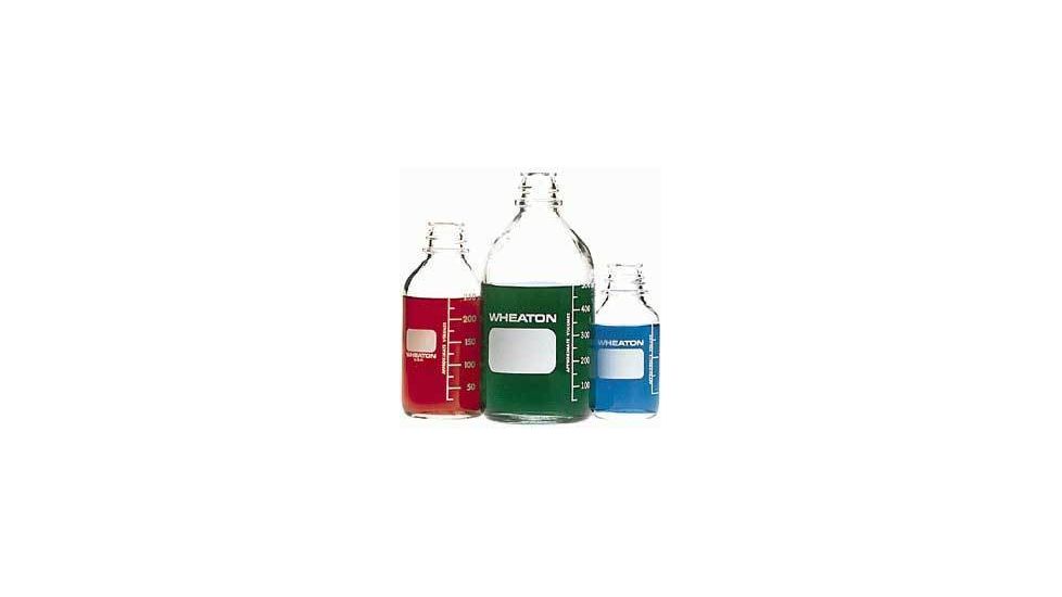 Wheaton Media Bottles, Graduated, Wheaton 219715 With Polyethylene-Lined Cap