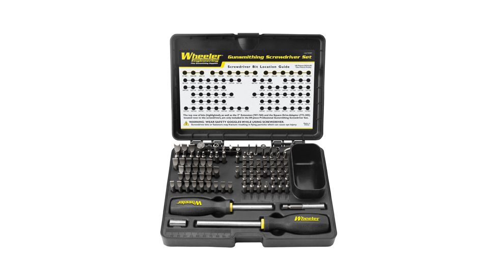 Wheeler Engineering 89-Piece Professional Gunsmithing Screwdriver Set, Black/Yellow, 562194