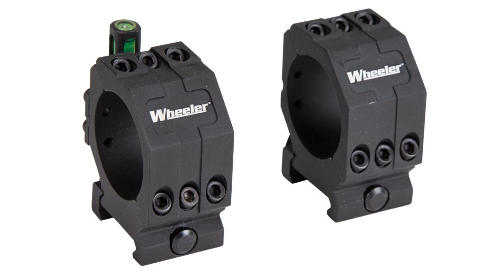 Wheeler Engineering Picatinny Rail Scope Rings, 1in, High, Black, 1099903