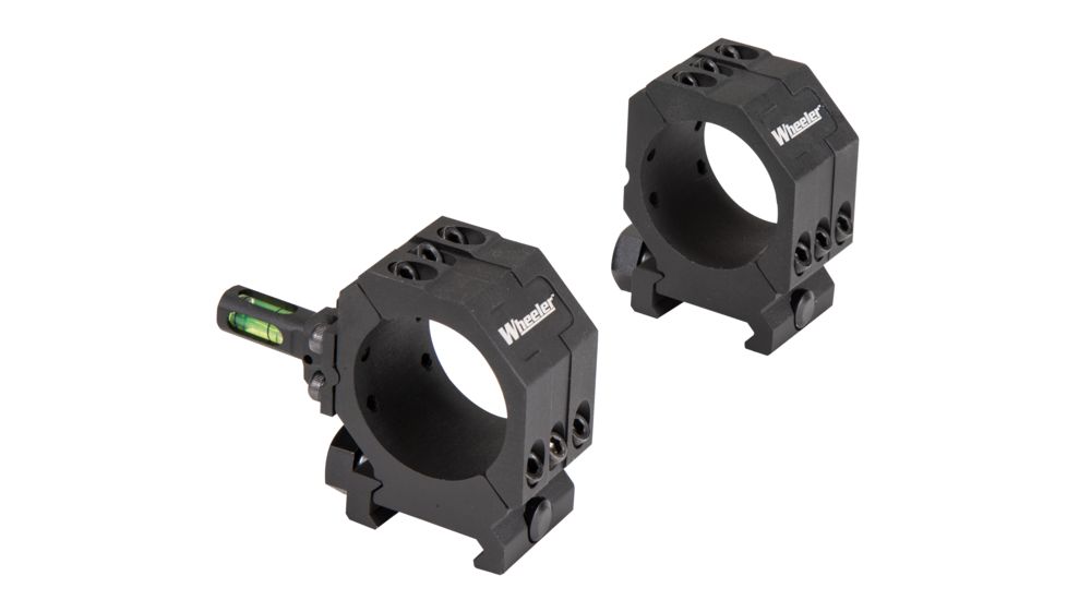 Wheeler Engineering Picatinny Rail Scope Rings, 1in, High, Black, 1099903