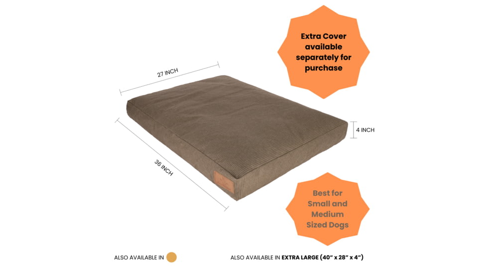 White Duck Dog Bed, Brown, 40inx28inx4in, FBA-PBB-3423