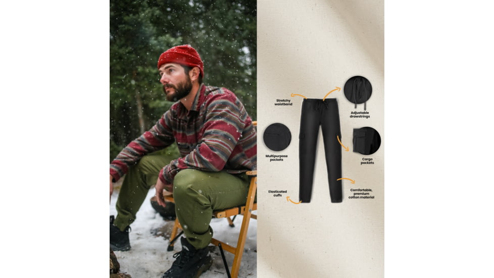 White Duck Essential Stretch Jogger Pants - Mens, Olive, Large, WD-JP-OL-03