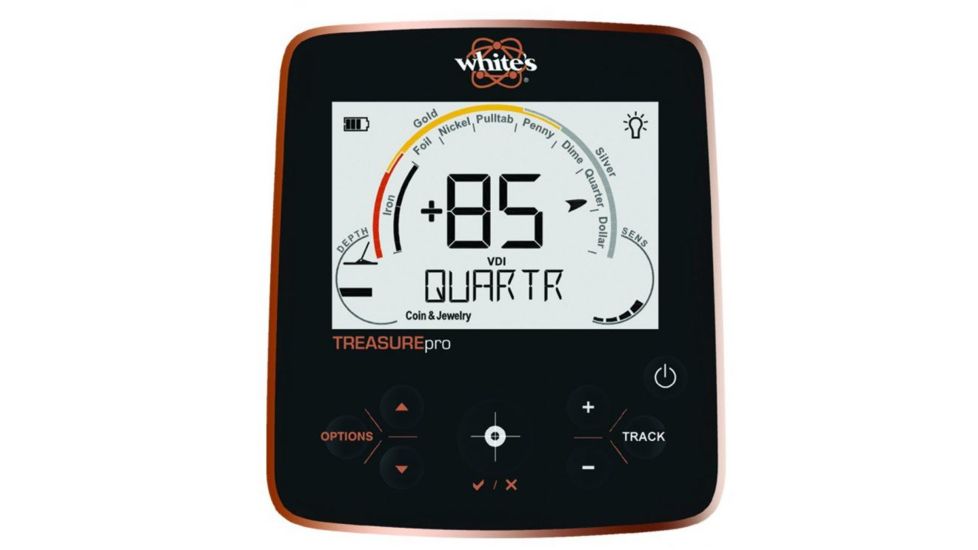 White's Electronics Treasure Pro Metal Detector, 10 in DD Waterproof Search Coil, Adjustable 46 in - 51 in 800-0346