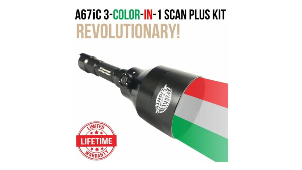 Wicked Hunting Lights A67iC 3-Color-In-1 Scan Plus Kit, Green/Red/White, W2020
