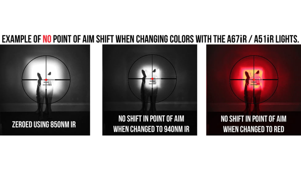 Wicked Hunting Lights A67iR 3-LED-In-1 Night Hunting Light Kit, 850nm Infrared, 940nm Infrared, Red, W2056