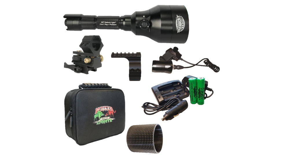Wicked Hunting Lights A67iR 3-LED-In-1 Red Night Hunting Light Kit, Black, W2056