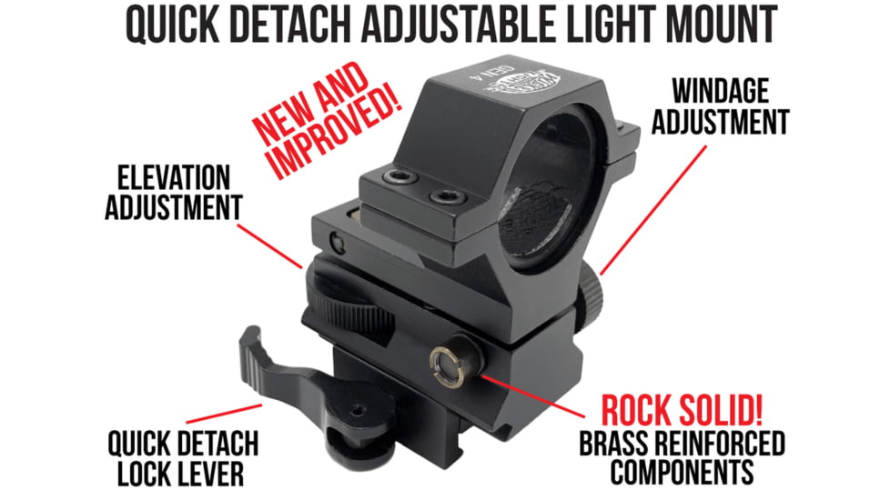 Wicked Hunting Lights GEN4 Quick Detach Adjustable Light Mount and Picatinny Scope Mount Combo Kit, W2091