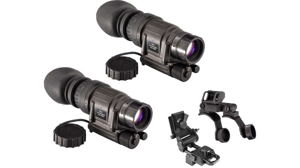 Wilcox G11 Night Vision Goggle Mount, TRYBE Optics PVS-14 GEN 3 White Phosphor Night Vision Monocular, Min 2000 FOM, 64-72 lp/mm, High Power, and TRYBE Optics PVS-14 Dual Bridge Mounting System