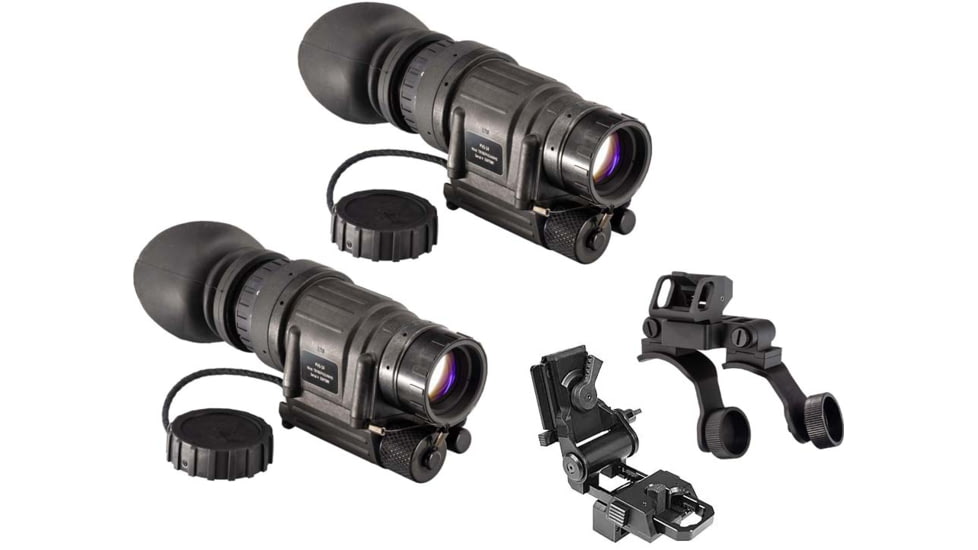 Wilcox G11 Night Vision Goggle Mount, TRYBE Optics PVS-14 GEN 3 White Phosphor Night Vision Monocular, Min 2000 FOM, 64-81 lp/mm, Hand Select Quality, and TRYBE Optics PVS-14 Dual Bridge Mounting Syst