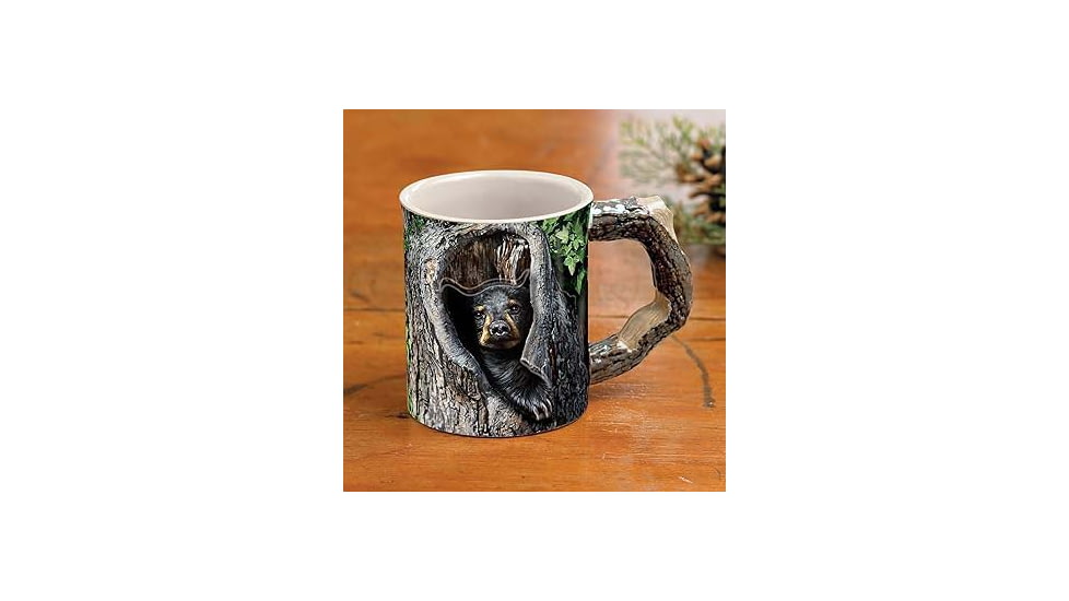 Wild Wings Sculpted Mug Cubby Hole-Black Bear, Brown/Black, 8955712175