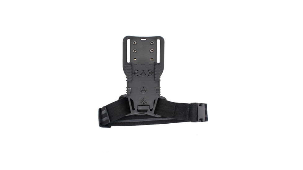 Wilder Tactical Modified UBL Mid Ride 1.5in Elastic Leg Strap w/ QLS Receiver, Black, Plastic Buckle, MUBLMIDLSBK150P
