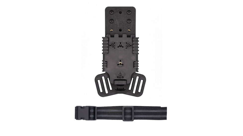 Wilder Tactical Multi Holster Platform w/QLS Receiver / 1.5in Elastic Strap Plastic, Duty UAB Clip, Black, MHPBKQLS150PDUABMC
