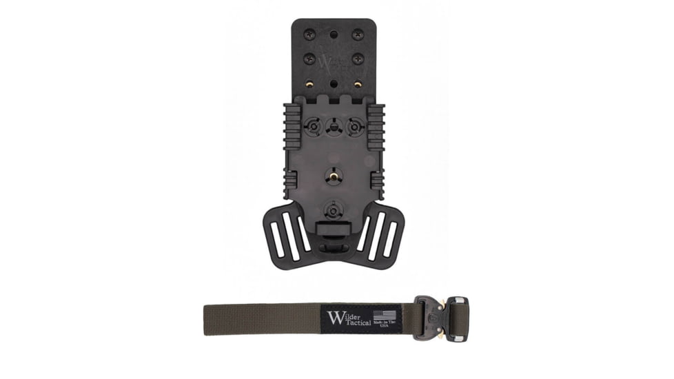 Wilder Tactical Multi Holster Platform w/QLS Receiver / 1in Web Strap, V Buckle, Right, Ranger Green, MHPBKQLSRG1VUABMC