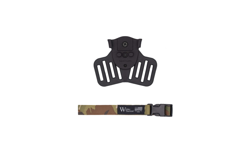 Wilder Tactical QUBL/VUBL Leg Strap Assembly, w/ 1in Webbing, Plastic Buckle, Multicam Alpine, QUBLLSAMCA1P