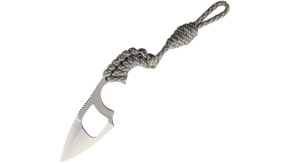 Wildsteer KRILL Finger Hole Urban Camo Fixed Blade Knife, 2in, Stainless Steel, Standard Edge, Satin, Urban Camo, Cord Wrapped Handle WSKR001C