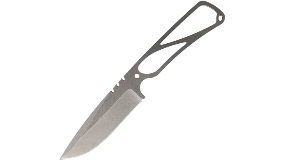 Wildsteer Skelet with Sheath Fixed Blade Knife, 4.25in, Standard Edge, Stonewash, Skeletonized Handle WSSKXX