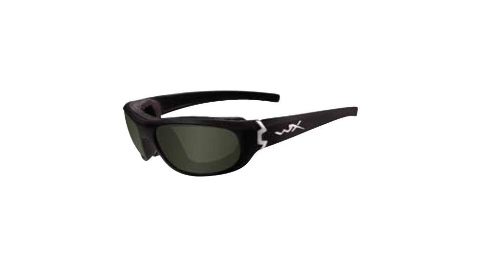 Wiley X Curve Sunglasses - Smoke Green lenses, Gloss Black frame