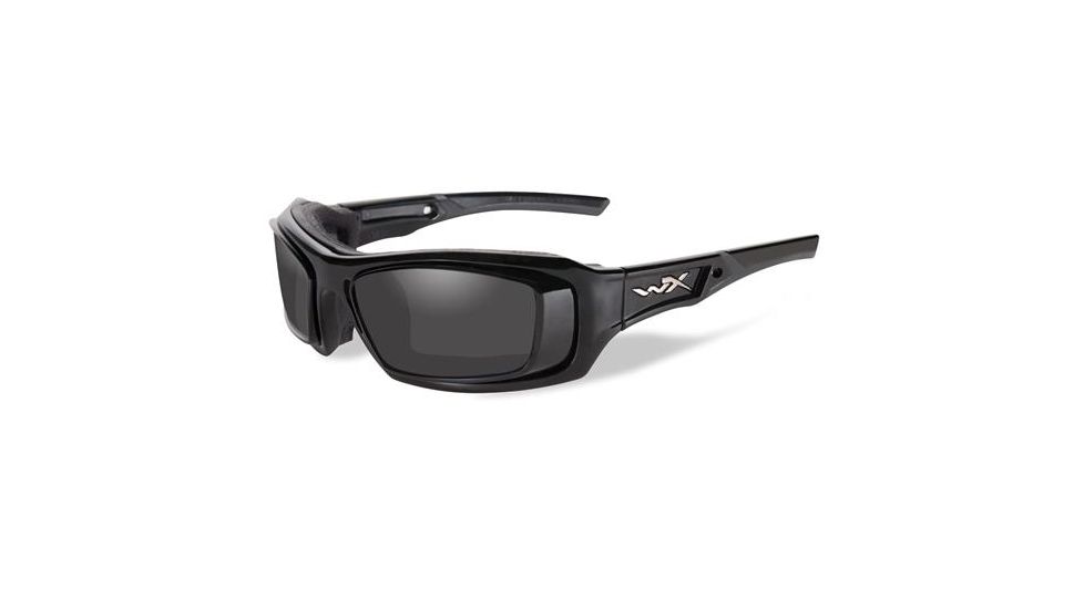Wiley X Echo Bifocal Prescription Sunglasses, Smoke Grey/Gloss Black Frame, CCECH04DBI